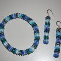 Bracelet and earrings " blue " - Bracelets - needlework