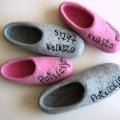 Slippers christenings - Baptism clothes - felting