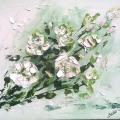 White roses - Acrylic painting - drawing