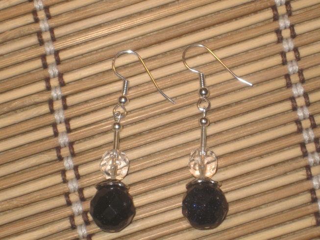 Dark purple flint earrings