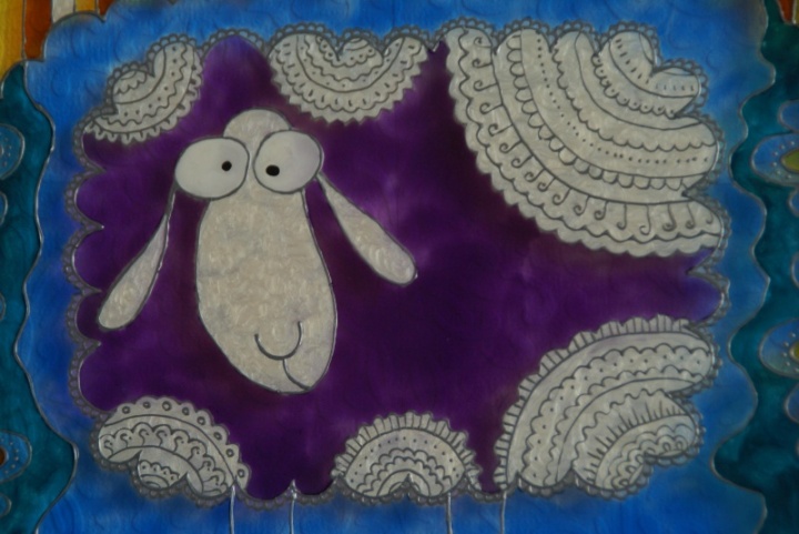 The painting on glass " Sheep " picture no. 2