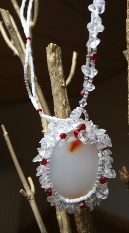 brooch and pendant " & quot cranberries in the snow;