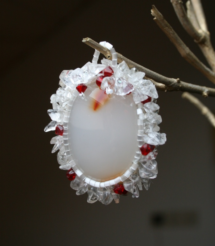 brooch and pendant " & quot cranberries in the snow; picture no. 2