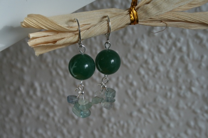 Earrings " green "