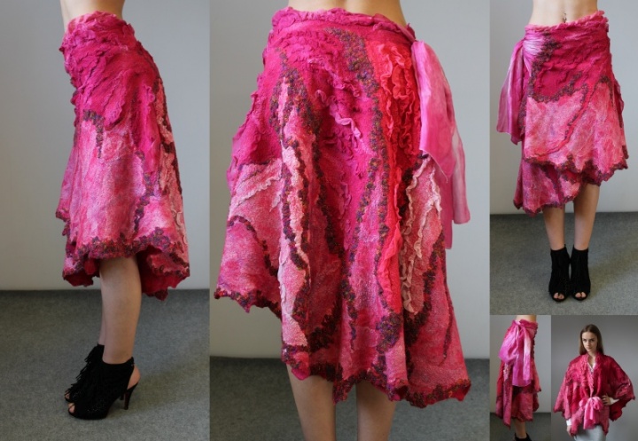 Felt cloak-skirt " Moulin Rouge "