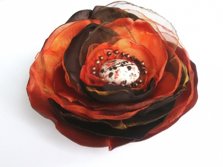 Brooch-flower. Orange picture no. 2