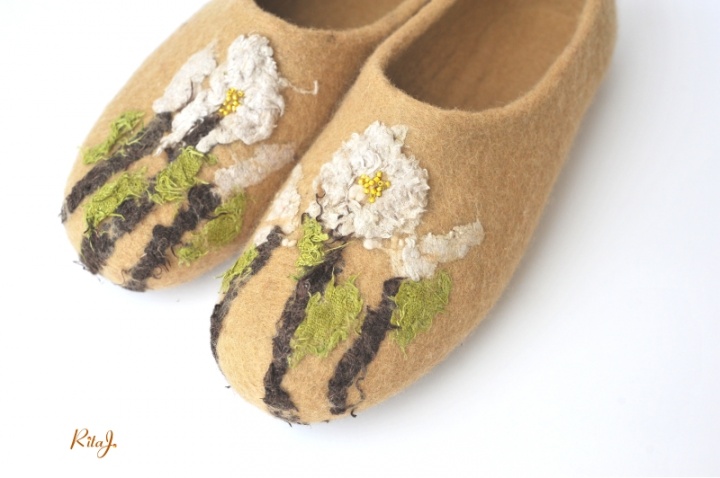 Felt slippers ring / Felted slippers picture no. 3