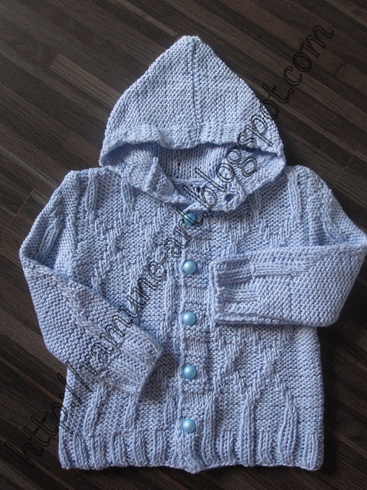 Baby cotton sweater with a hood