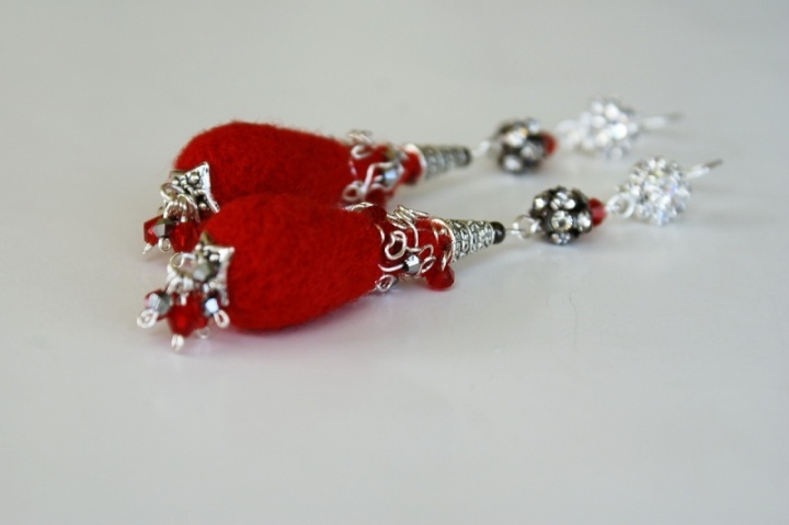 Earrings " Red Drops "