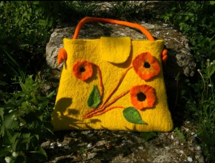 " Sunny Days " hand felted bag