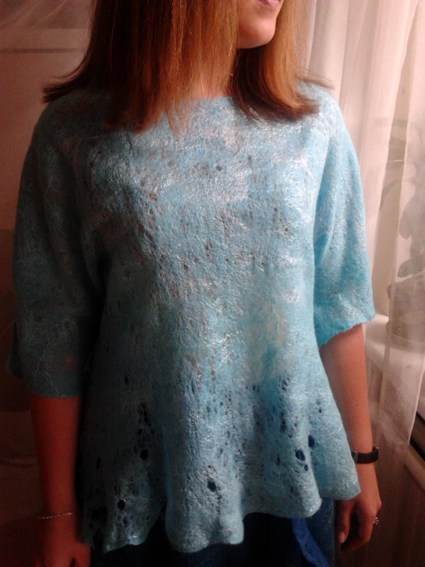 Felt blouse "-blue "