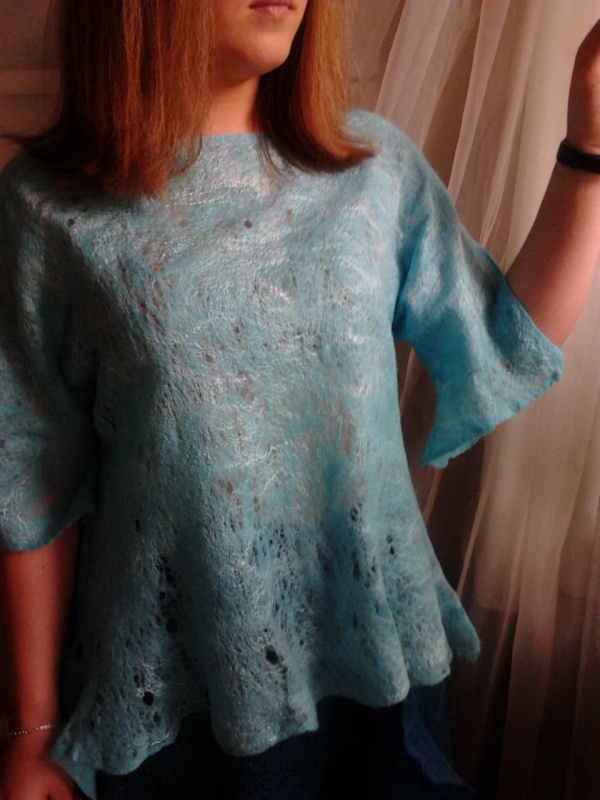 Felt blouse "-blue " picture no. 3