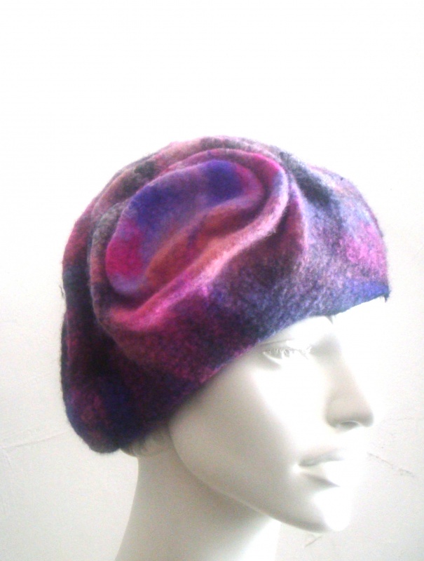 Bright merino wool Felted hat.