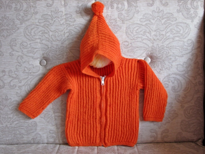 Baby sweater with hood