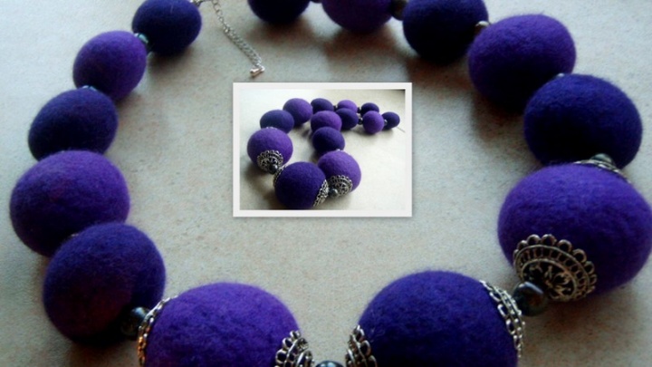 Purple Beads is a merino wool