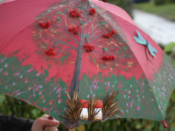 Decorated umbrella " Fall "