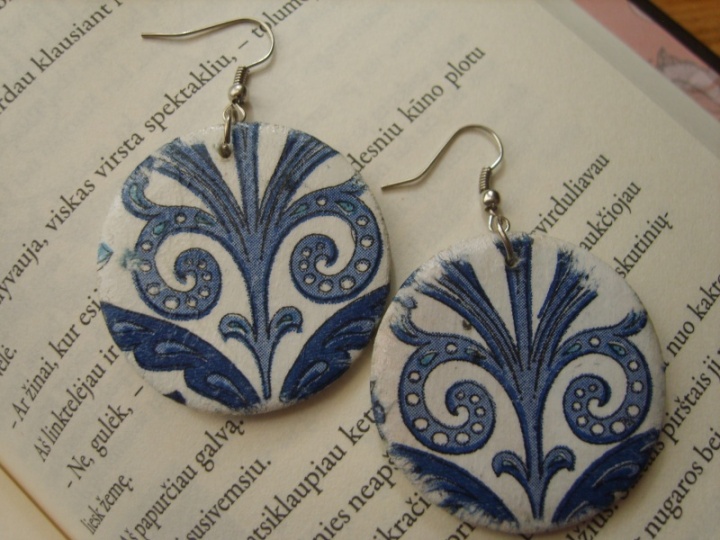 Decoupage earrings