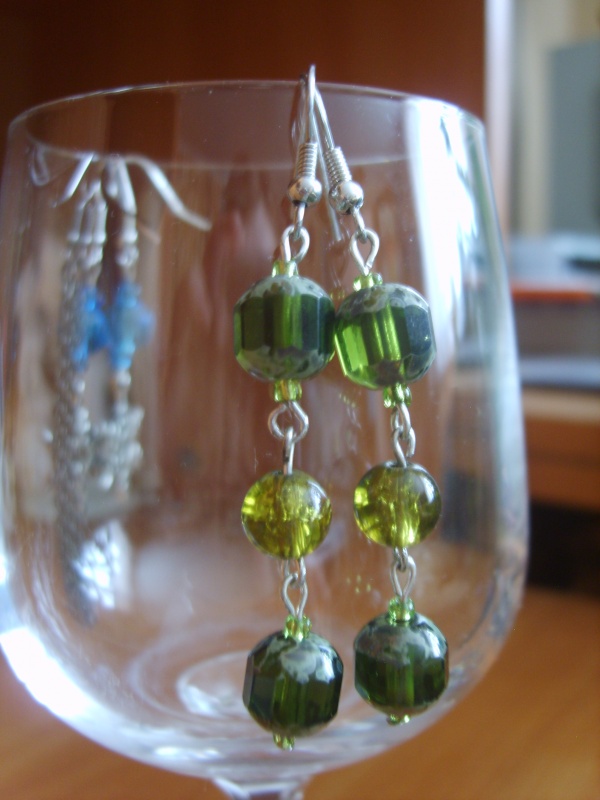 Earrings " & quot greens;