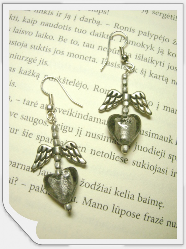 Earrings " Hearts with wings "