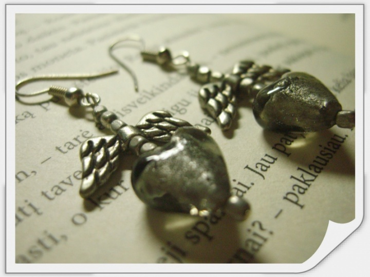 Earrings " Hearts with wings " picture no. 2