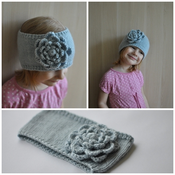 Light blue headband with a flower picture no. 2