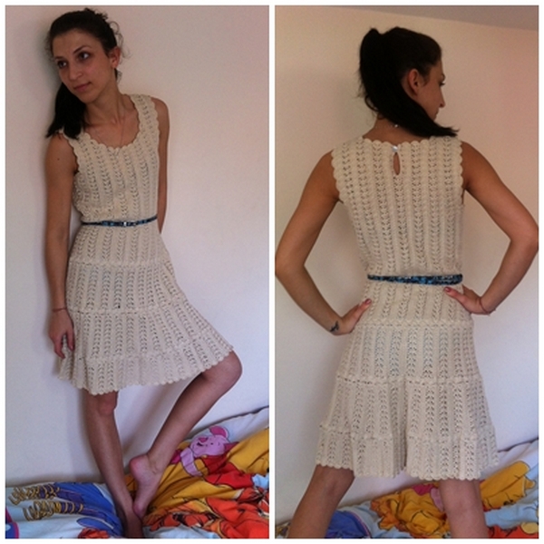 Ivory crocheted dress picture no. 2