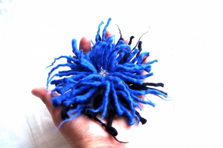 Felted merino wool flower.