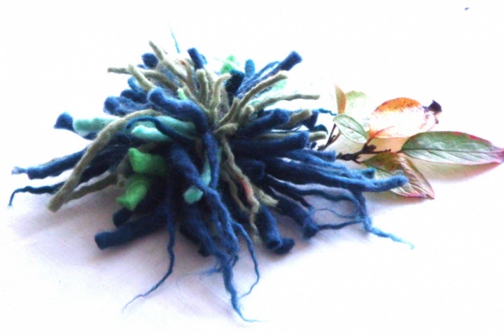 Felted merino wool flower.