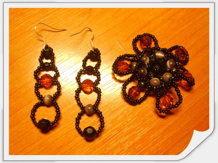 Package brooch and earrings