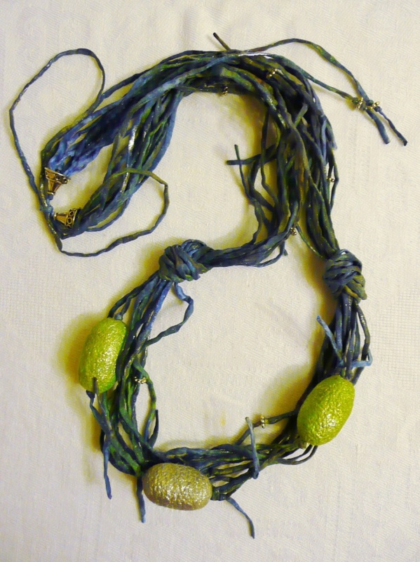 Necklace from silk ribbons No.1