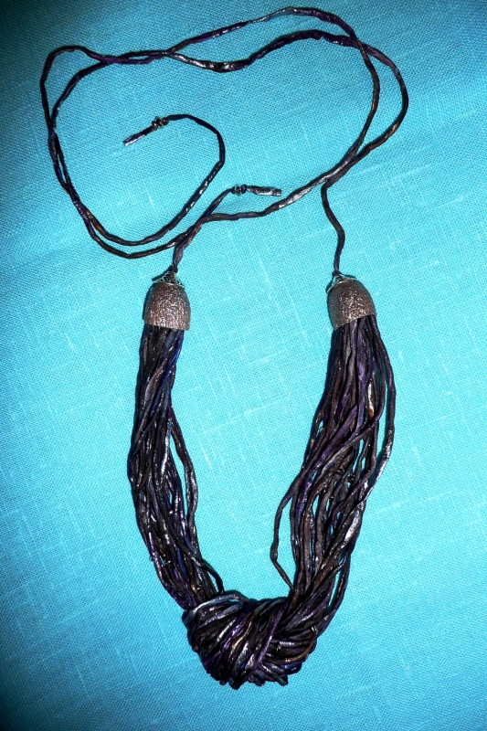 Necklace from silk ribbons No. 3