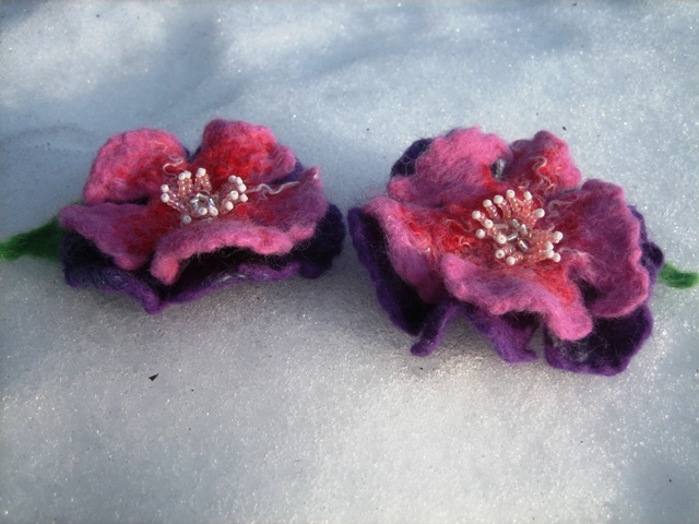 Felted brooch