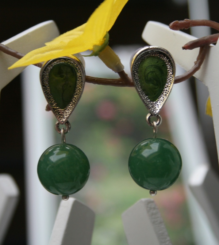 Earrings " greenness "