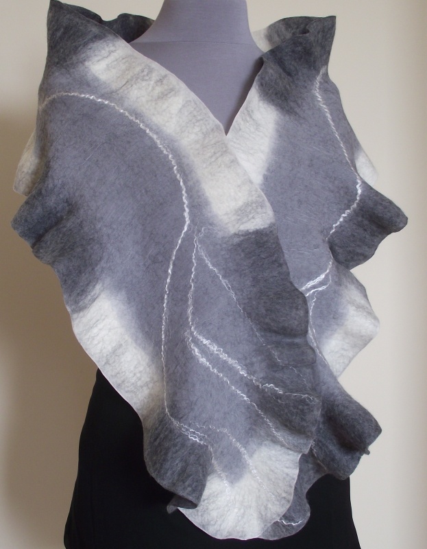 white-gray scarf