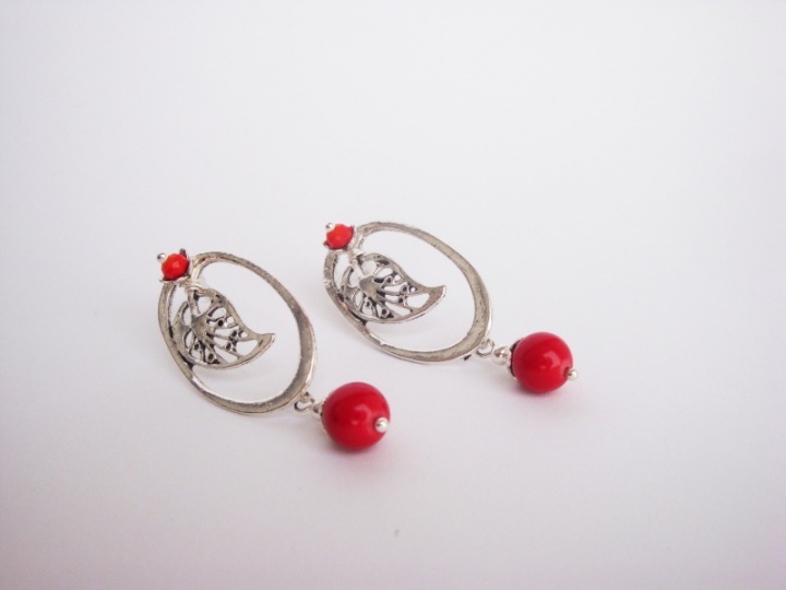 Earrings * * leaves with berries. picture no. 2