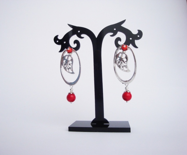 Earrings * * leaves with berries. picture no. 3