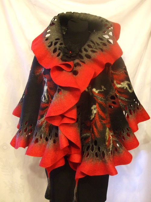 Black and red party felting processes