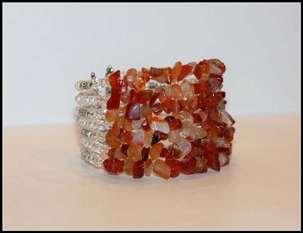 Wide carnelian bracelet