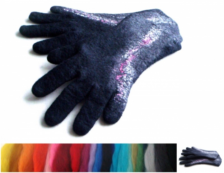 Felt gloves.