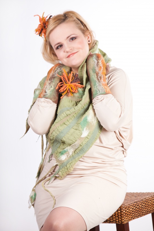 Veltas scarf linen and merino wool