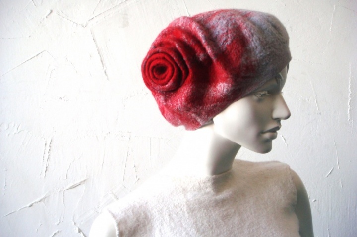 Felted merino wool hat