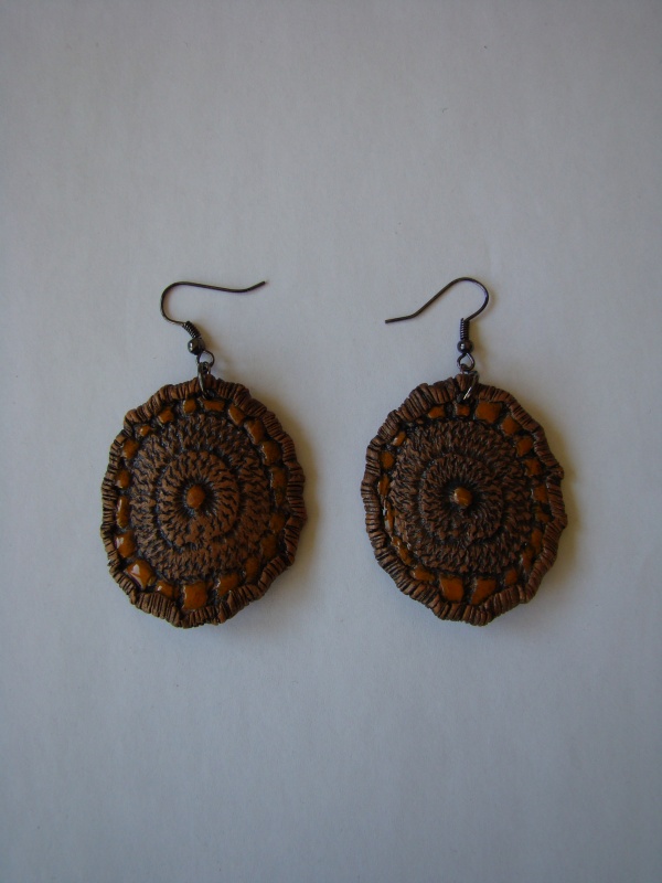 Aged clay earrings