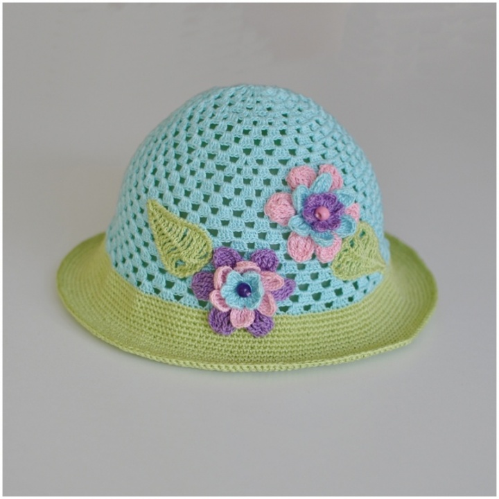 Flowered summer hat