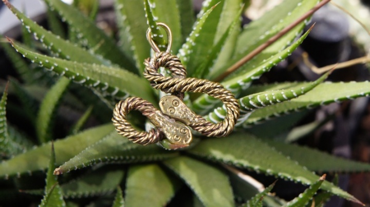 Brass pendant " Two snakes "