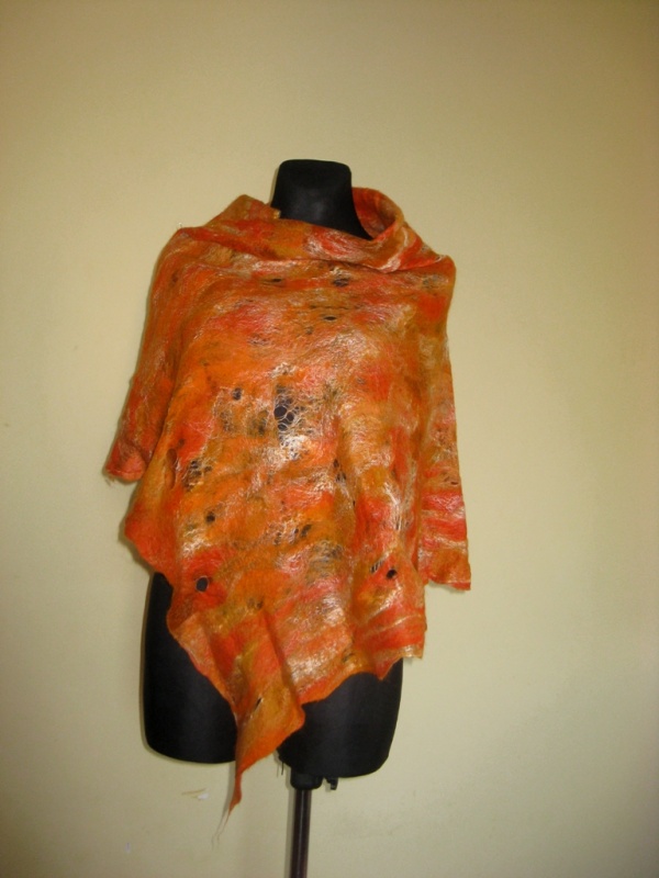 Orange scarf cloak