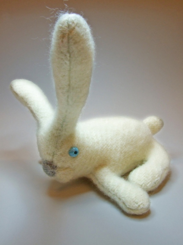 From natural wool sewed Bunny