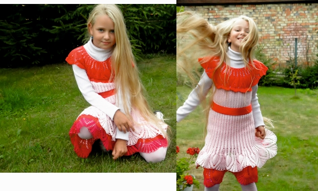 crocheted dress girl