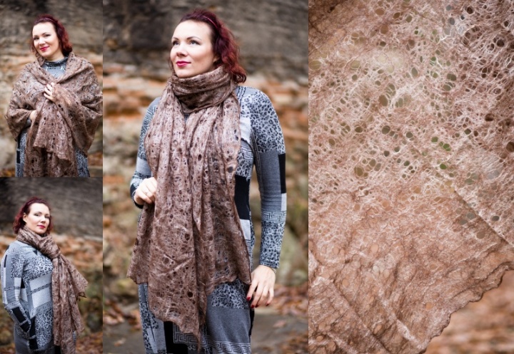 Scarf " cacao cobweb "