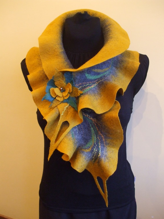 Mustard gray scarf