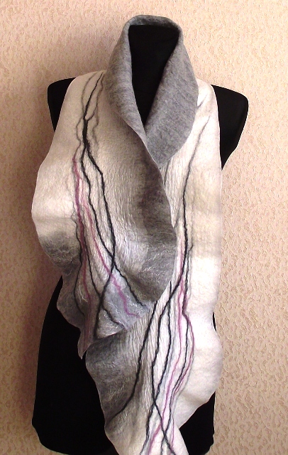 white-gray scarf